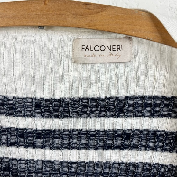 Falconeri Long Striped Ribbed Open Front Cardigan - Picture 5 of 7